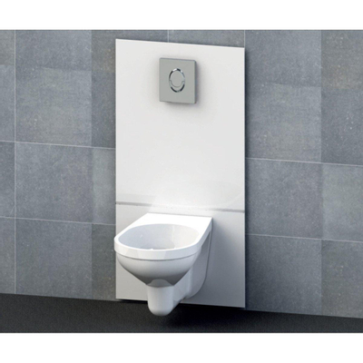 Sanibroyeur Saniwall Pro élément encastré avec panneaux en verre incl. broyeur de matières fécales avec plaque de commande Grohe chromée excl. toilette