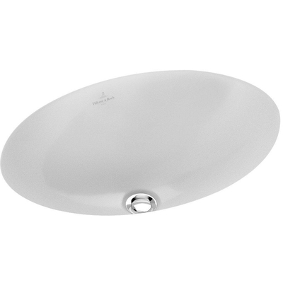 Villeroy & Boch Loop and Friends Lavabo à encastrer par dessous 48.5x32.5cm avec trop plein sans trou pour robinetterie céramique Blanc