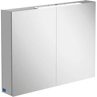 Villeroy & Boch my view one spiegelkast - 80.7x74.6cm - met 2 deuren - met led - zilver