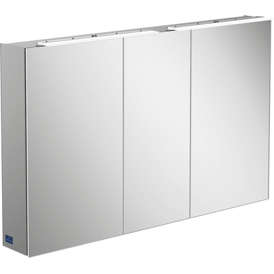 Villeroy & Boch my view one spiegelkast - 130.7x74.6cm - met 3 deuren - met led - zilver