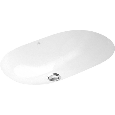 Villeroy & Boch O.novo onderbouwwastafel - 65x35cm - met overloop - zonder kraangatbank - White Alpine (glans wit)