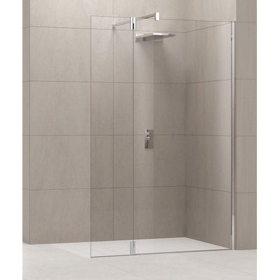 Novellini Giada partie pivotante droite pour douche à l'italienne 37x195cm chrome-bande satinée