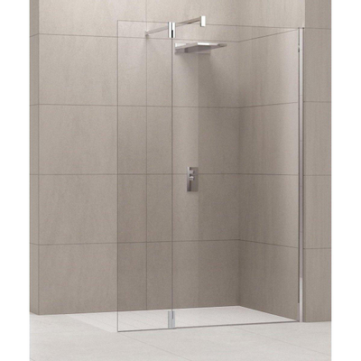 Novellini Giada draaideel rechts voor inloopdouche 37x195cm chroom-satijnband