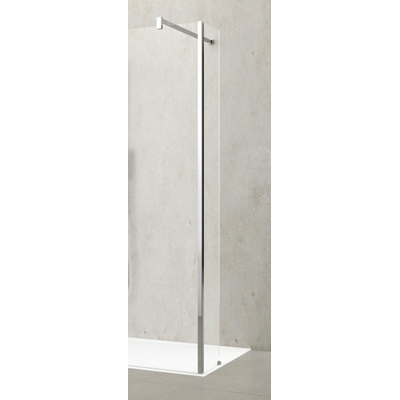 Novellini Kuadra paroi latérale hl 30x200cm pour douche à l'italienne h profil chromé avec verre transparent