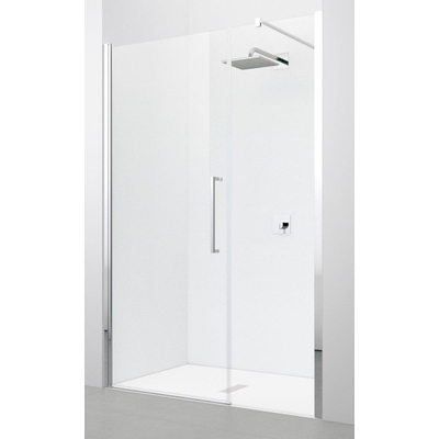Novellini Young 2.0 GFL porte pivotante avec paroi fixe en ligne pour niche 97/101x200cm matchroom/transparente