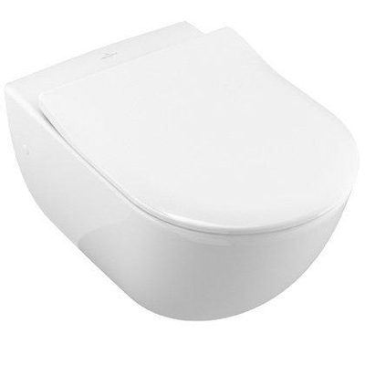 Villeroy & Boch Subway closetzitting Slimseat - met deksel - met softclose en quick release - quickrelease - White Alpine (glans wit)