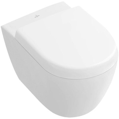 Villeroy & Boch Subway 2.0 WC suspendu compact sans bride Directfluxh 35.5x48cm avec abattant Blanc
