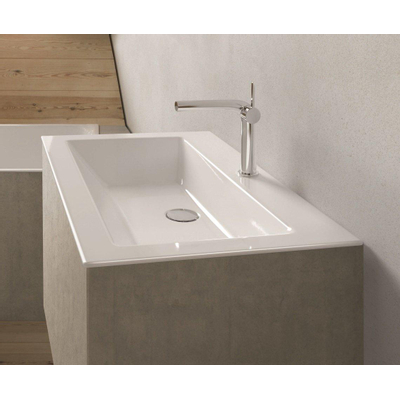 Bette Loft lavabo encastré 80x49,5cm avec trou de robinet blanc
