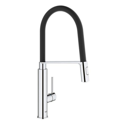 GROHE Concetto Robinet de cuisine avec mousseur extractible et inverseur automatique de jet douche à mousseur chrome