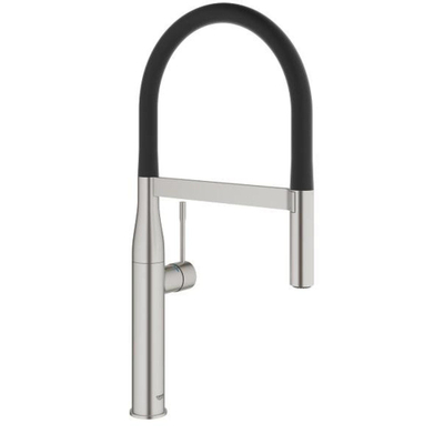 Grohe Essence New Keukenkraan - hoog - uittrekbare uitloop - 2 straalsoorten - met profesionele handdouche - Brushed Supersteel (RVS)