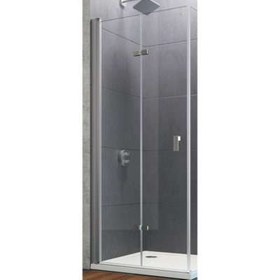 Huppe Design pure 2 delige vouwdeur sft links 100x200cm matzilver helder glas