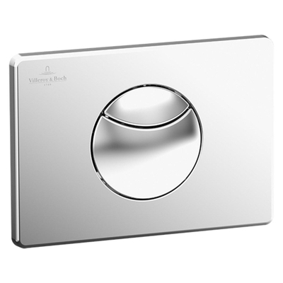 Villeroy & Boch Viconnect 2 knops bedieningsplaat e100 - 20.5x14.5cm - Chrome (mat rvs)