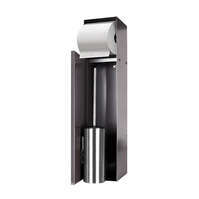 Looox Ensemble brosse de toilette fermée - avec support à rouleau - carrelable - anthracite