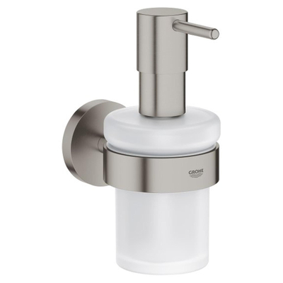 GROHE Essentials Distributeur de savon - 160 ml - avec support - montage mural - SuperSteel