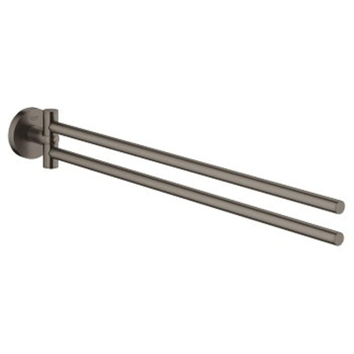 GROHE Essentials Porte-serviettes - 45cm - double - pivotant - graphite dur brossé