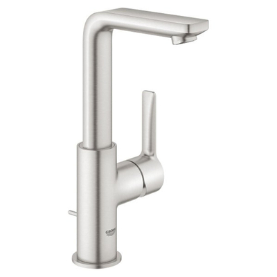 Grohe Lineare New Waterbesparende Wastafelkraan - L-Size - met waste - draaibare gegoten uitloop - Supersteel (RVS)