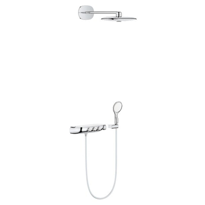 GROHE Rainshower SmartControl Ensemble de douche pluie apparent - pomme de douche 36cm - douchette ronde 11.5 - bras mural 45cm - chromé