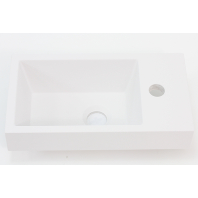 Royal Plaza Lenore lave-mains 40x22cm 1 trou de robinet utilisable à gauche et à droite blanc mat