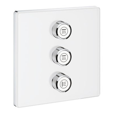 Grohe SmartControl Mitigeur thermostatique encastré - 3 boutons - adapté à 3 fonctions - carré - blanc