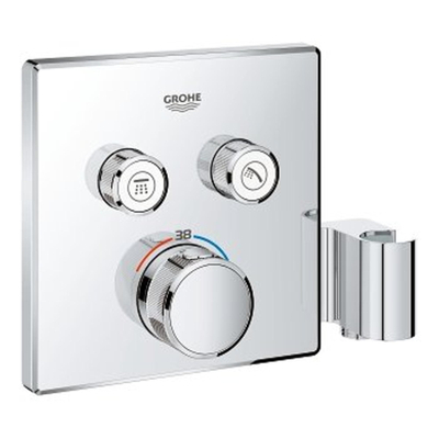 GROHE Smartcontrol Partie de finition pour robinet de douche encastrable thermostatique avec inverseur et support douchette carré 2 fonctions chrome