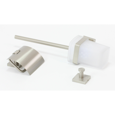 Royal plaza Robinia toiletset haak+rolhouder+borstelhouder geborsteld SHOWROOMMODEL