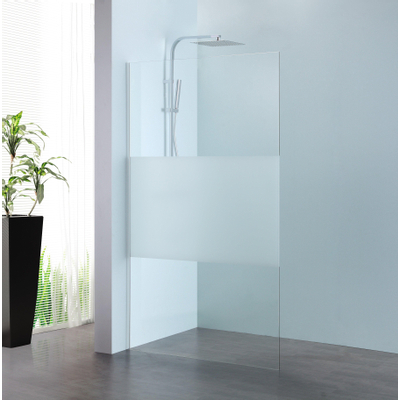 Royal Plaza Parri walk-in 100x200cm zilver profiel en deel matglas met clean coating