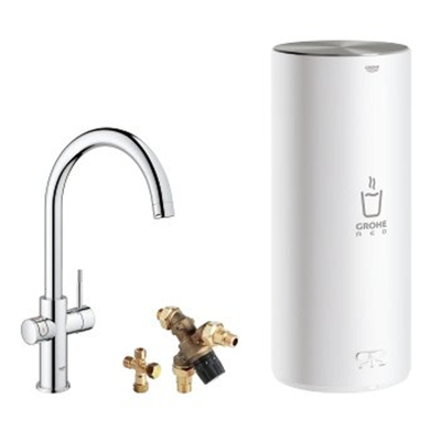 GROHE Red New Robinet d'eau bouillante 3-en-1 avec bec C et chauffe-eau L-size Chrome