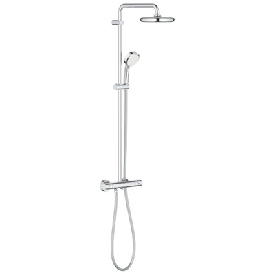 Grohe Tempesta Cosmopolitan 210 ensemble de douche pluie apparent – thermostatique – douche de tête Ø 21 cm – douchette 2 jets – chrome