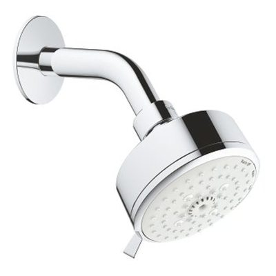 GROHE New Tempesta Cosmopolitan ensemble de douche principale : douche principale avec 4 types de jets 9,5L/min. Ø10cm avec bras de douche montage mural chrome/blanc