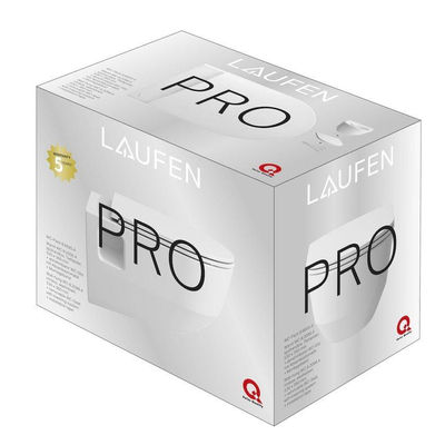 Laufen Pro Pack cuvette suspendue 39.7x55.7x46.5cm évacuation profonde incl. abattant slimseat avec descente amortie incl. ruban de montage céramique/duroplast blanc