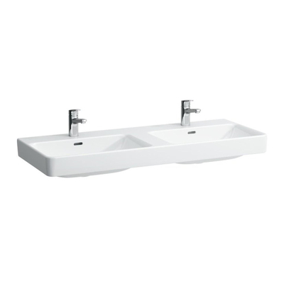 Laufen Pro s Lavabo double 120x46cm 2 trous de robinet avec trop-plein blanc