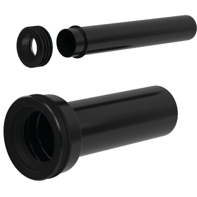 Geberit verlengset aansluitgarnituur PE - voor wandcloset - diameter 90mm - 10cm - 30cm - zwart