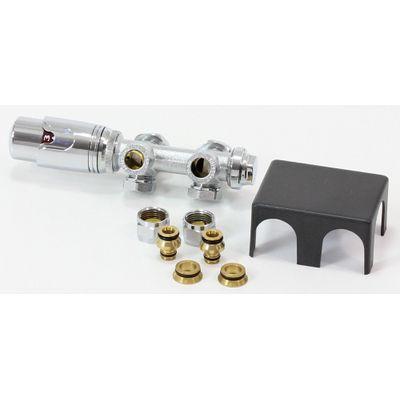 Royal Plaza bloc de raccordement universel avec bouton thermostatique cache gris chrome