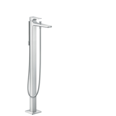 Hansgrohe Metropol Eengreeps badmengkraan vloergemonteerd - met rechte greep - hoogglans chroom