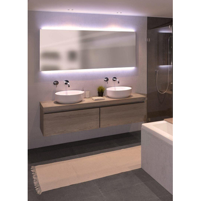 Looox Wood collection Wooden Drawer BoX armoire à tiroirs avec 2 tiroirs 140x45x46cm avec softclose chêne old grey