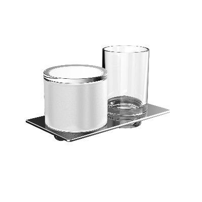 Emco Art glashouder/zeepdispenser met bedieningshendel chroom