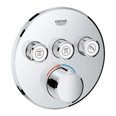 Grohe SmartControl Mitigeur thermostatique encastré - 4 boutons - rond - chromé