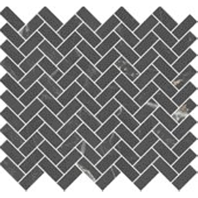 Royal Plaza Chella mozaïektegel - 27x28.8cm - 10mm - marmerlook - glans zwart