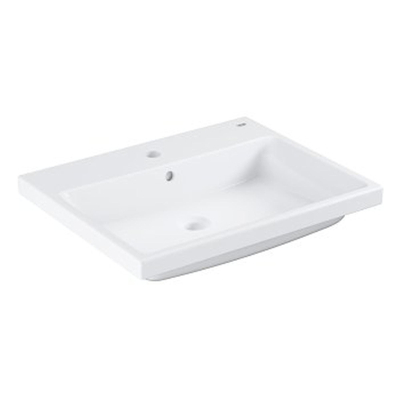 GROHE Cube Céramique Lavabo à encastrer 60.5x49cm avec trop-plein et trou de robinet Pureguard blanc