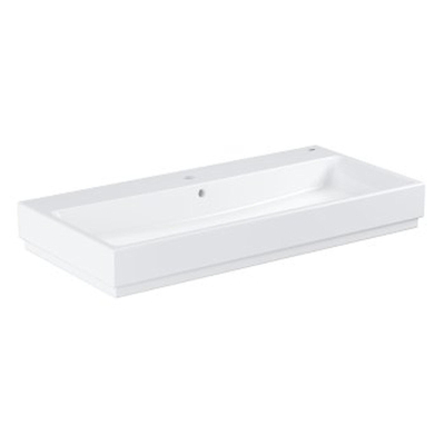 Grohe Cube Keramiek Opzetwastafel - 100x49cm - met kraangat en overloop - PureGuard - wit