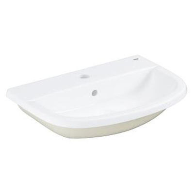 Grohe Bau keramiek lavabo - 56x40x17.3cm - rond - encastré - 1 trou de robinet - blanc