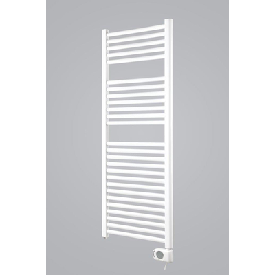 Zehnder Aura E elektrische handdoekradiator 90.6x50cm 500watt 230 volt | 50 Hz Staal Wit glans TWEEDEKANS