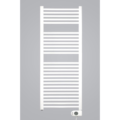 Zehnder Aura E Radiateur sèche-serviettes électrique 122,6x50cm 750 watts 230 volts | 50 Hz Acier Blanc brillant