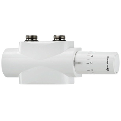 IMI Heimeier Multilux 4 1 ou 2 tuyaux sous-bloc set avec Halo, droit et angle R1/2 - G3/4 HOH 50mm design blanc DESTOCKAGE