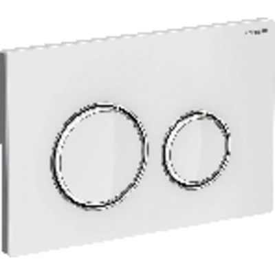 Geberit Sigma21 bedieningplaat, 2-toets spoeling frontbediening voor toilet 24.6x16.4cm wit / glans verchroomd