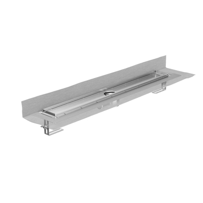 Aco ShowerDrain E+ caniveau de douche en inox bas avec flasque murale et membrane étanche 700mm (hors grille) avec support de montage réglable en hauteur