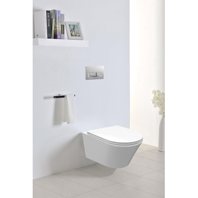 Royal Plaza Opus Classic Toiletset - 53cm - met spoelrand - diepspoel - met zitting - softclose - quick release - wit