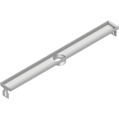Aco FlexDrain E ShowerDrain Caniveau de douche en acier inoxydable rehausseur excentré sans bride 987mm (hors grille/corps de siphon/clapet anti-odeurs) avec sortie verticale