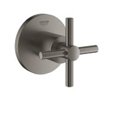 Grohe Atrio Mitigeur thermostatique encastré - 1 bouton - robinet d''arrêt - avec croisillon - graphite dur brossé