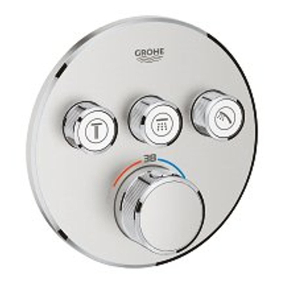 Grohe Grohtherm SmartControl Inbouwkraan - thermostatisch - met omstel voor 3 functies - rond - Supersteel (RVS)